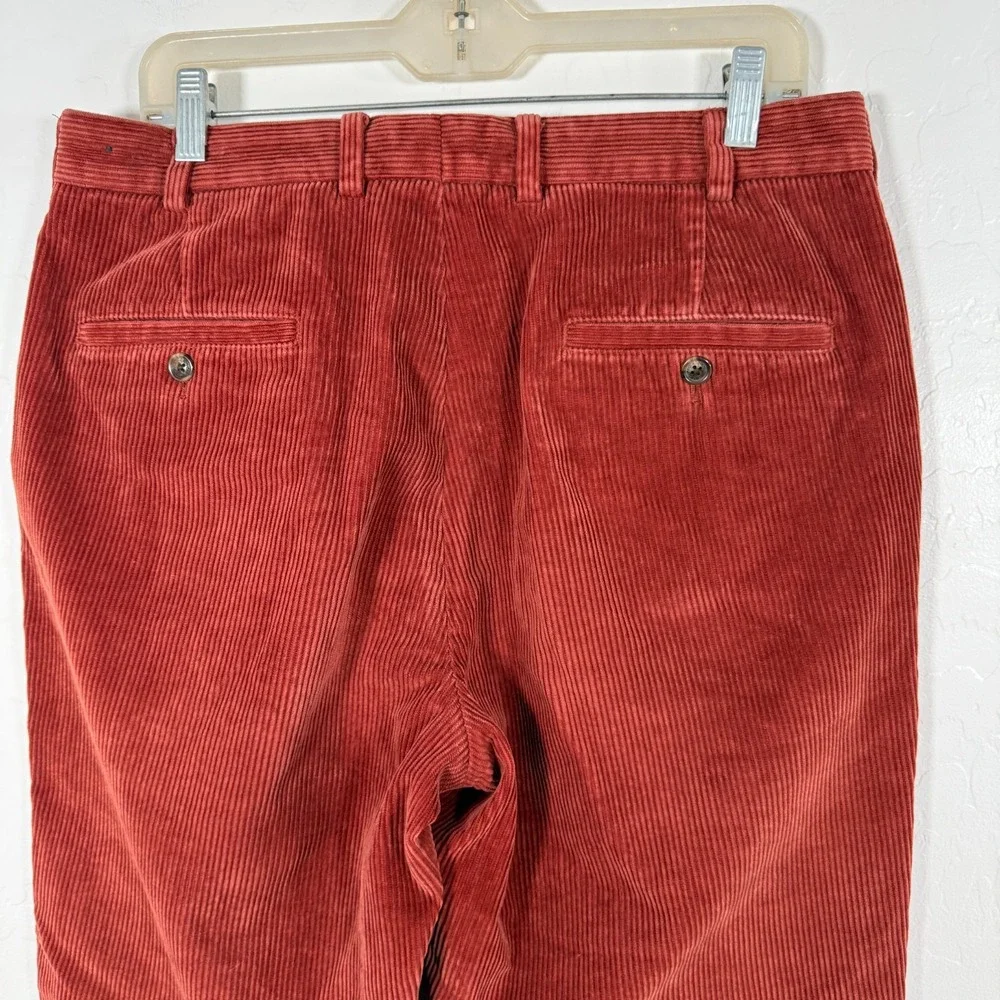 Brooks Brothers Pants Mens 34x32 Red‎ Corduroy Clark Chino Cotton Casual